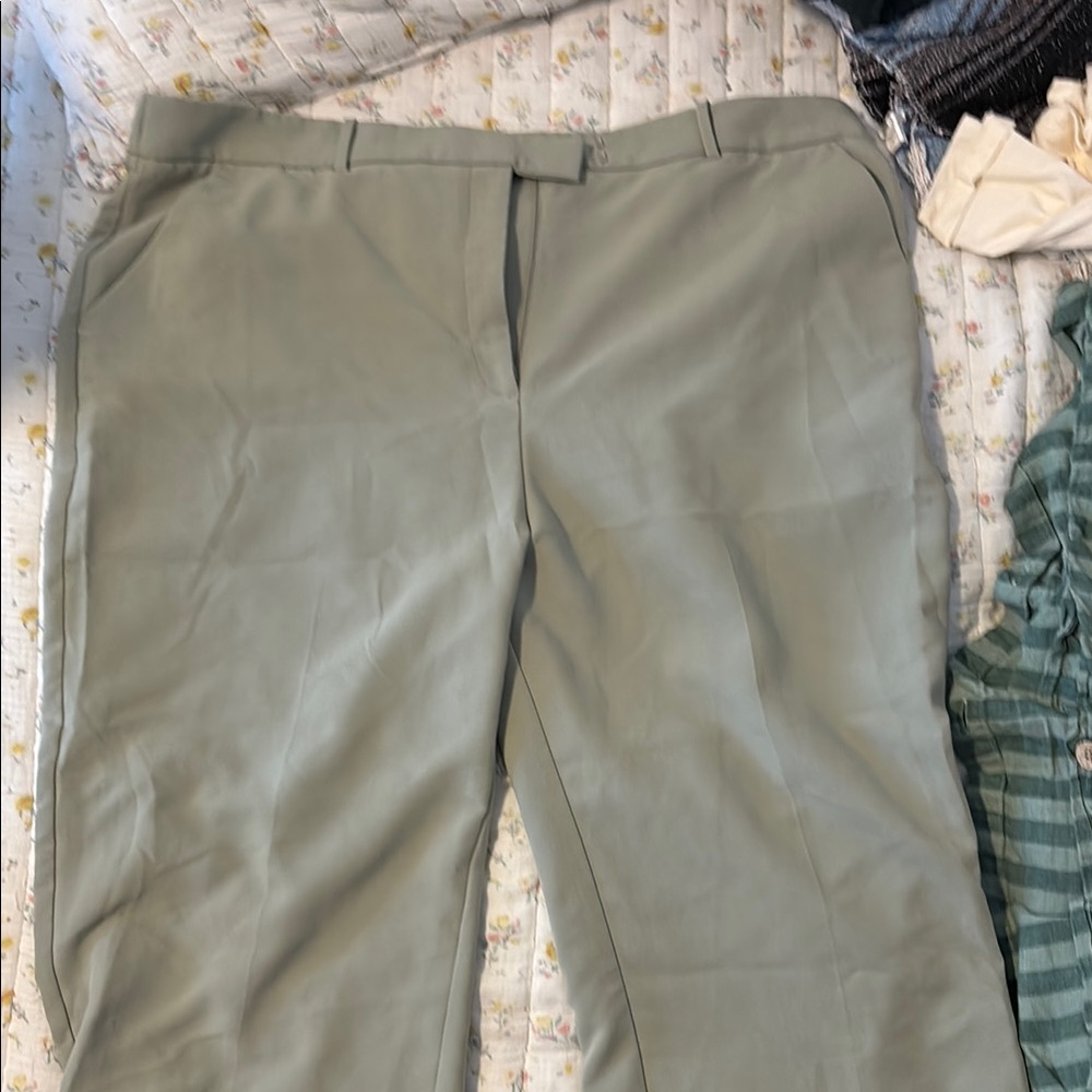 Abercrombie & Fitch light green tailored trousers